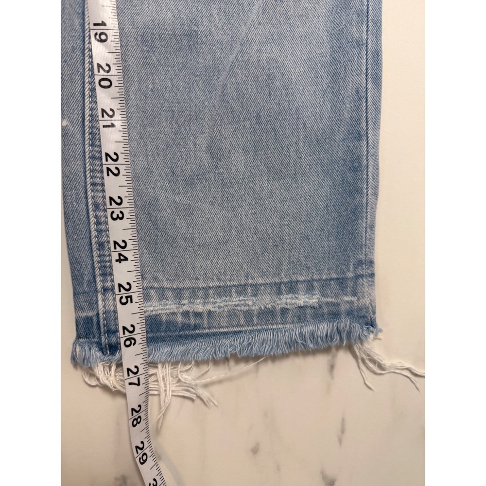 Vervet Norah Two Tone High Rise Straight Jeans White Blue Distressed 26 NEW - Picture 11 of 11